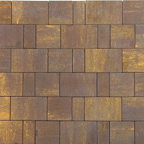 Тротуарная плитка вибропрессованная Старый город Ландхаус Color Mix тип 18 Мускат | 160х160х60 | BRAER